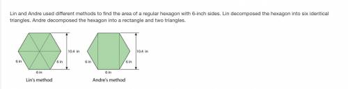 Help me find the area of each hexagon and explain to me how