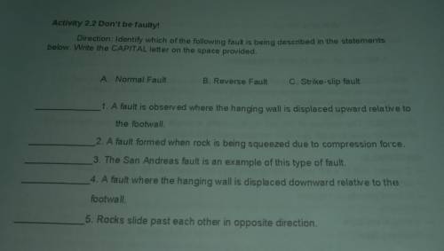 Activity 2.2 Don't be faulty!

Direction: Identify which of the following fault is being described