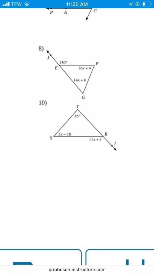 Find X in the triangles