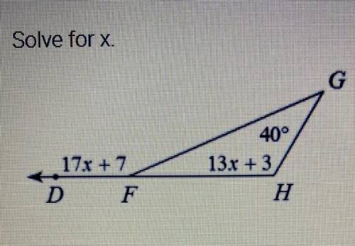 Solve for x
See the picture for problem! Please and thank you!