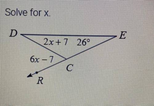 Solve for x
See picture for problem! Please and thank you!!