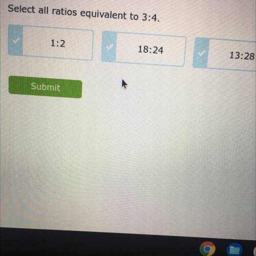 What are the equivalent ratios of 3:4
