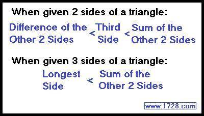 A triangle has two sides of lengths 4 and 7. What value could the length of

the third side be? Che