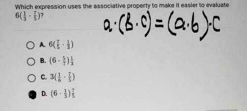 Question 4 of 5 Which expression uses the associative property to make it easier to evaluate 6(5-3)?