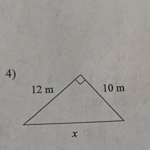 Find the missing side of each triangle. Round your answers to the nearest tenth if necessary. (Plea