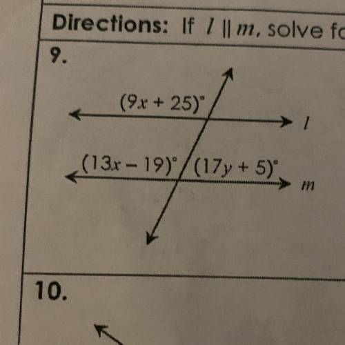If L ll M, solve for x and y