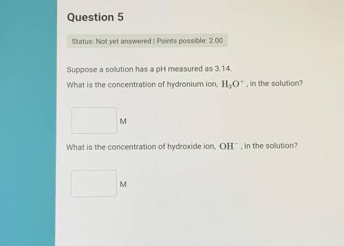 Suppose a solution has a pH measure as 3.4. What is the concentration of hydronium ion, H3O+, in th