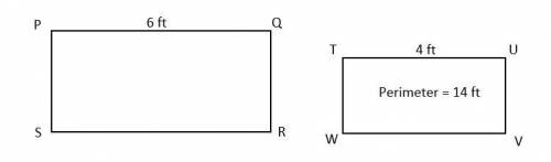 Given: rectangle PQRS ∼rectangle TUVW.
What is the perimeter of rectangle PQRS?