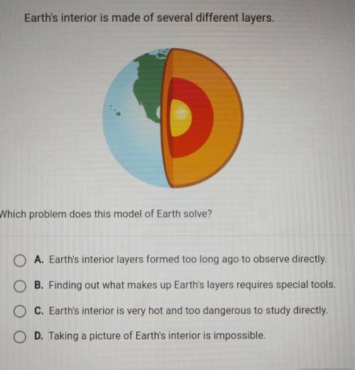 Earth's interior is made of several different layers. Which problem does this model of Earth solve?