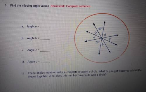 ASAP

Find the missing angle values show work.complete sentenceA. Angle a = ____b. angle b = _