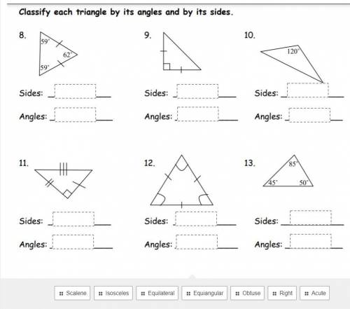 Asap Figure out the triangle sides and angles