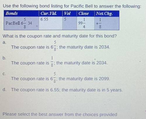 What is the coupon rate and maturity date for this bond ?