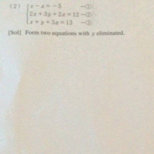 Linear equations in three variable! Help!

How do you do this? I understand linear equations in th