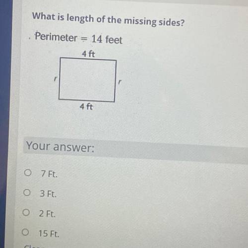 What is the length of the missing sides? 
Perimeter=14