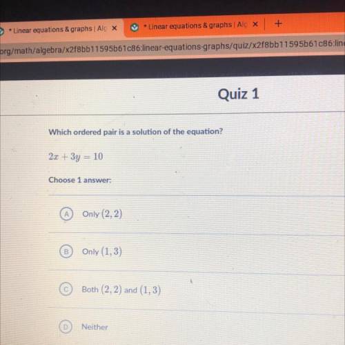 Which ordered pair is a solution to the equation