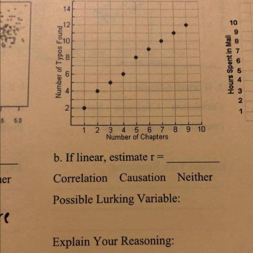 If linear estimate r=

Is it correlation causation or neither
Whats the possible lurking variable