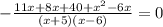 -\frac{11x+8x+40+x^{2} -6x}{(x+5)(x-6)}=0