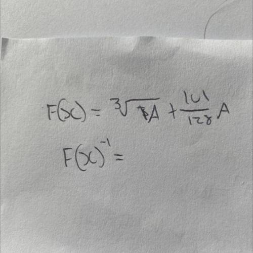Look at image attached 
How do you do the inverse of this function?