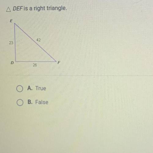 Def is a right triangle.