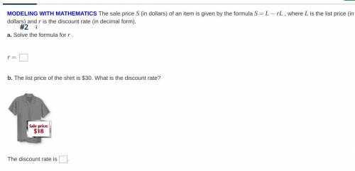 The sale price S (in dollars) of an item is given by the formula S=L-rL , where L is the list price