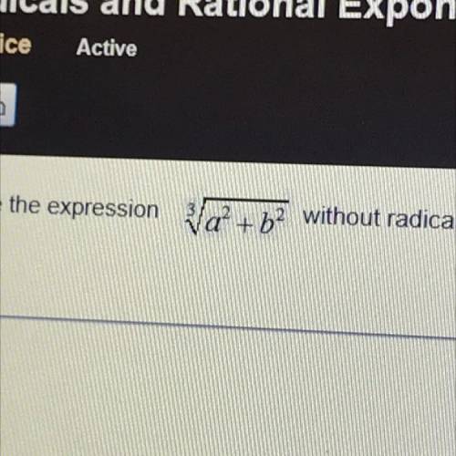 Write the expression without radicals, using only positive exponents.