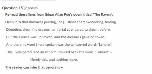 YO HELP WILL GIVE BRANILIEST

it about the Edgar Allen narrative :The Raven
(a) someone the speake