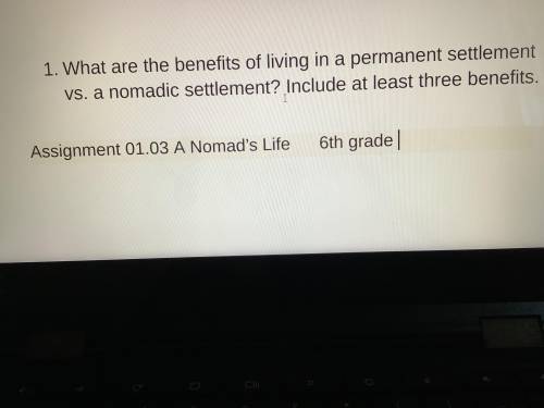 What are the benefits of living in a permanent settlement vs. a nomadic settlement? Include at leas