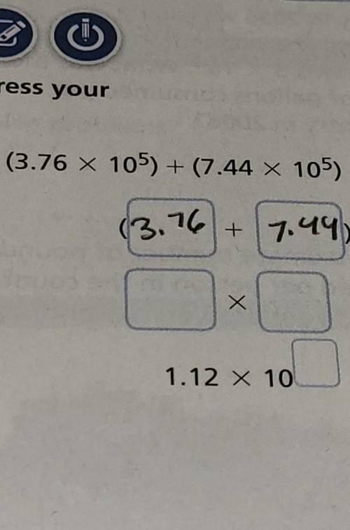 3.76x10^5 + 7.44x10^5

why is it 1.12 I've been trying but I don't understand can someone go into