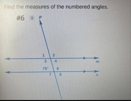 Find the measures of the numbered angles

Measure 1 =
Measure 2 =
Measure 3 =
Measure 4 =
Measure