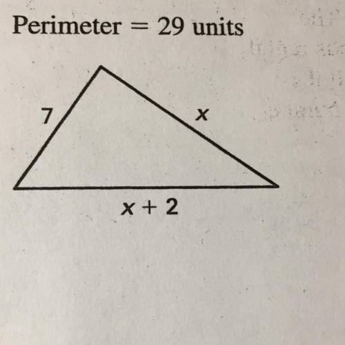 Find the value of x for the given triangle