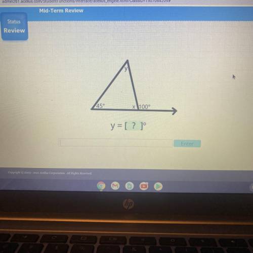 Angles Sum Theorem 
Y= ?