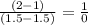 \frac{(2-1)}{(1.5-1.5)} =\frac{1}{0}