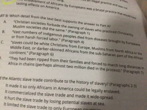 Which detail from the text best supports the answer to part A Africa to American A Christian