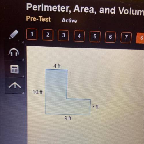 What is the perimeter of the shape?
12 ft 
14 ft 
26 ft
38 ft