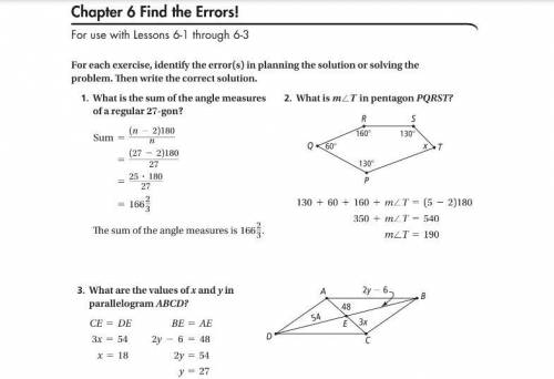 Geometry correct errors please help asap!!