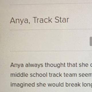 Read this sentence from paragraph 3.

On the day of the meet, Anya reached into her gym bag for he