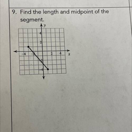 9. Find the length and midpoint of the
segment.