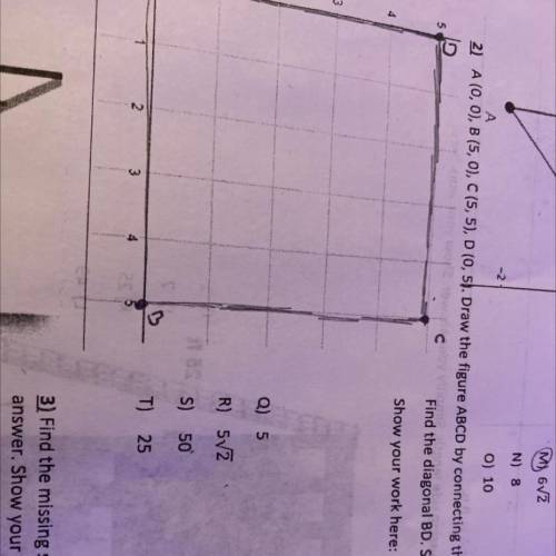 Find the diagonal BD simplify you answer 
(Explain)