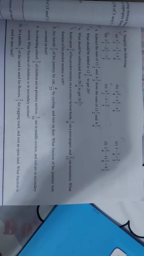 Plz write first the question then answer from Fractions lesson