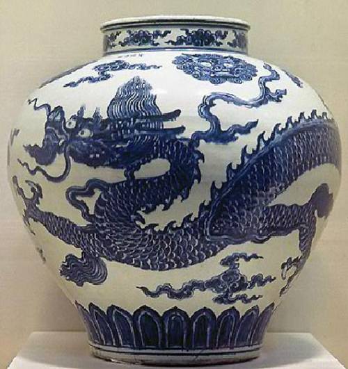 How does this Chinese porcelain vase represent symbolism?

Group of answer choices
The dragon is a