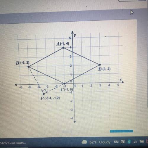 What is the area of rhombus ABCD￼