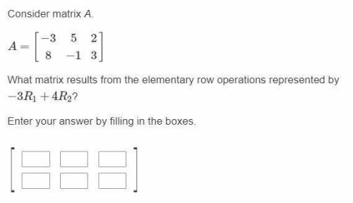 What matrix results from the elementary row operations represented by −3R1+4R2?