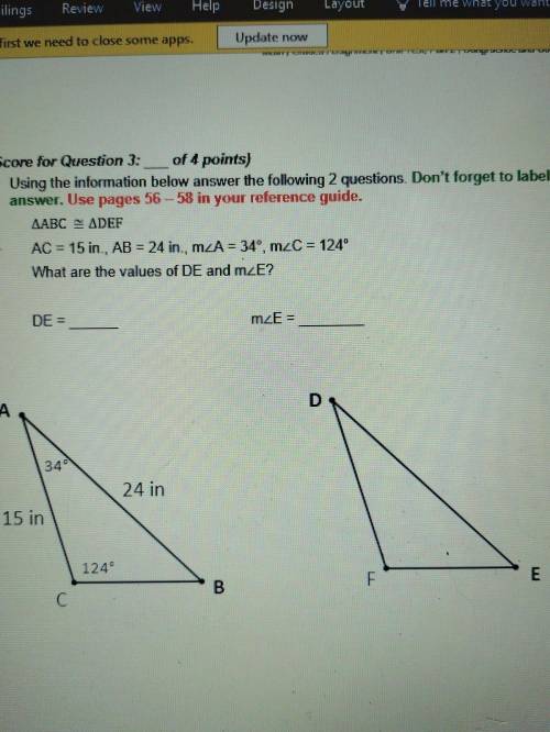 (Score for Question 3: of 4 points) 3. Using the information below answer the following 2 questions