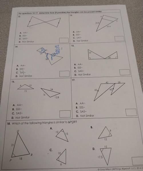 Quiz 6-2: proving triangles are similar