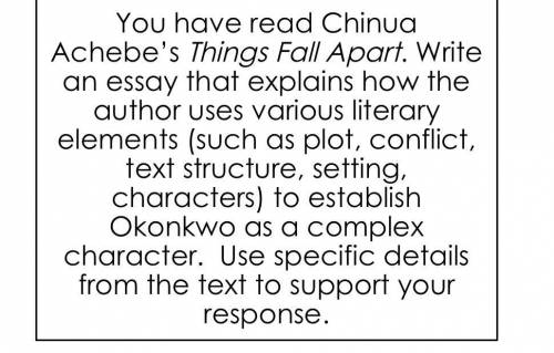 CAN SOMEONE HELP ME WITH WRITING THAT OKONKWO IS A COMPLEX CHARACTER

pls pls write below!
(Open P