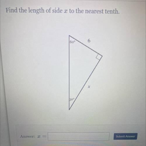 Find the length of side x to the nearest tenth.
160°
6
х
130°
