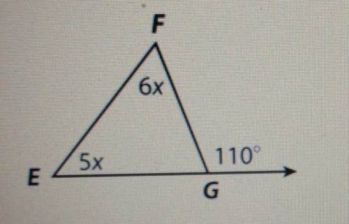 Use the graphic to answer the question

which of the following is NOT true? A. 5x + 6x = 70°B. 5x