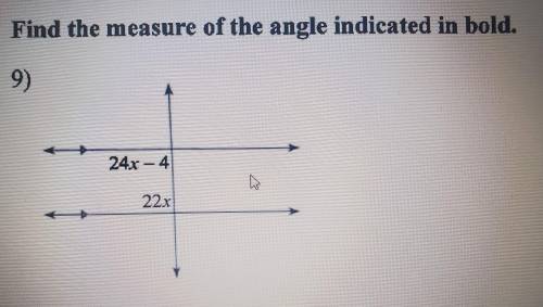 Find the measure of the angle indicated in bold.