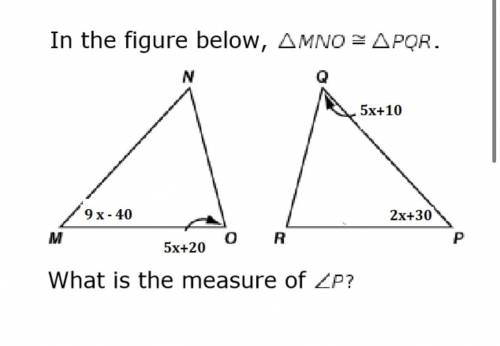 Find the measure of p