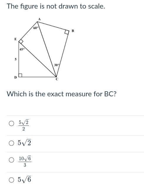 Which is the exact measure for BC? giving brainliest